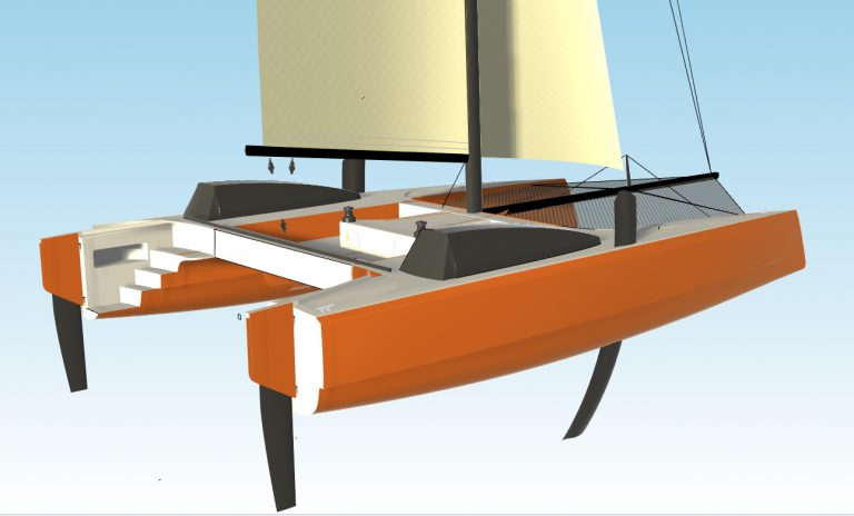 shallow draft sailing catamaran